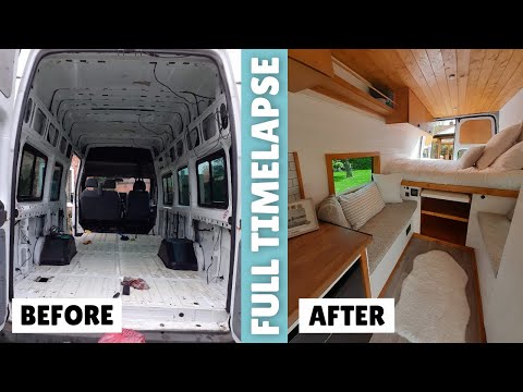 Minibus Campervan Conversion / FULL TIMELAPSE in 10 Minutes / DIY Van Self Build