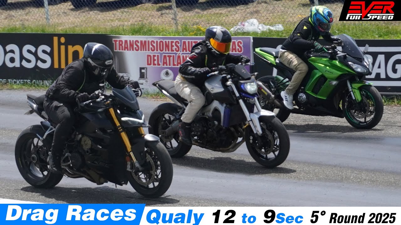 ДРЭГ-РЕЙСЫ ⏱️ Ducati 🆚 MT-09 🆚 Ninja Z1000SX 🆚 GSX-S750 🆚 XJ6 🆚 Africa Twin 🔥 5° Round B/quilla 2025