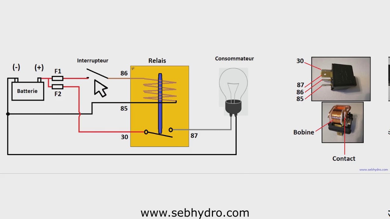 Interrupteur de batterie de voiture universel 12V, relais intégré