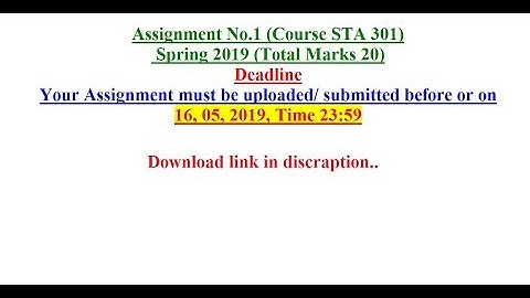 STA301 Assignment no 1 solution spring fall 2019