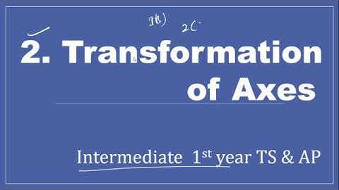 1(B) - 2. Transformation of Axes for AP and TS Intermediate Frist year maths