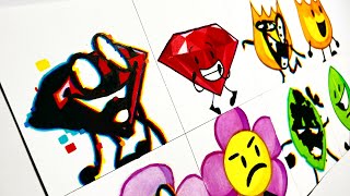 Drawing FNF’ Battle for Corrupted Island VS Original BFDI (Come Learn With Pibby)