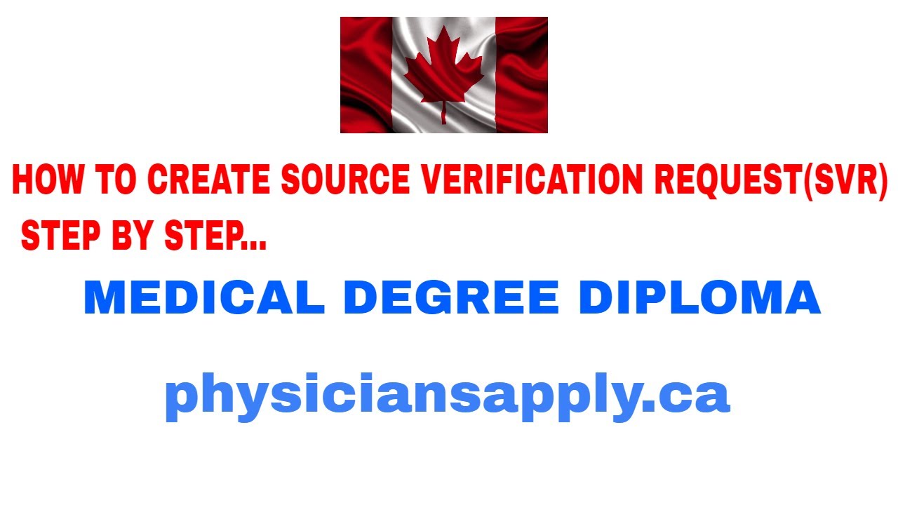 HOW TO CREATE SOURCE VERIFICATION REQUEST(SVR)//MEDICAL DEGREE DIPLOMA# ...