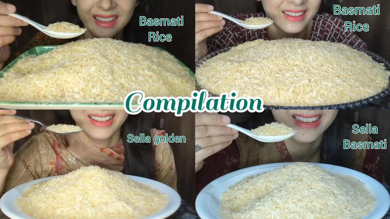 ASMR RAW RICE EATING// COMPILATION RAW RICE EATING// CRISPY SOUND// No ...