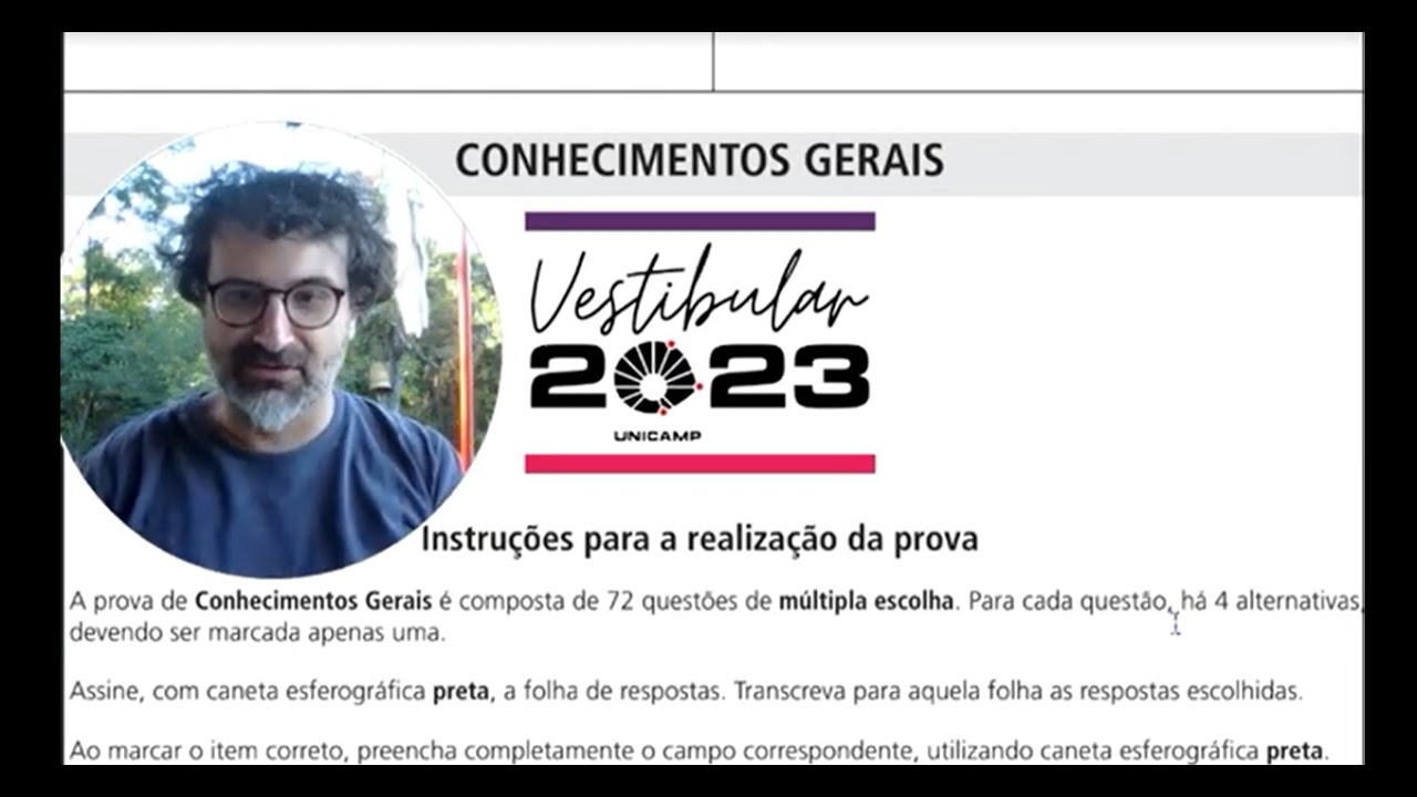 Correção e Comentários - Unicamp 2023 - 1ª Fase.