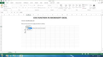 COS function in Microft Excel
