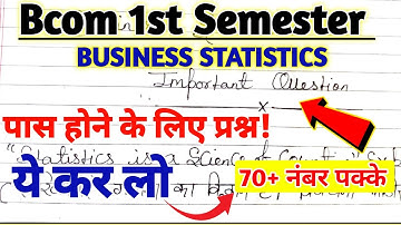 Important Questions 2024-25 | Business Statistics | 1st Semester | #ccsu
