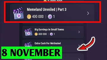 Memeland Unveiled | Part 3 | TapSwap Video Code | 8 November TapSwap Youtube Video Code