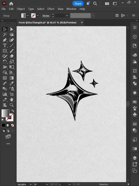 Adobe Illustrator 2025 Tips - How to Create a Metal Texture Effect #ducthangds