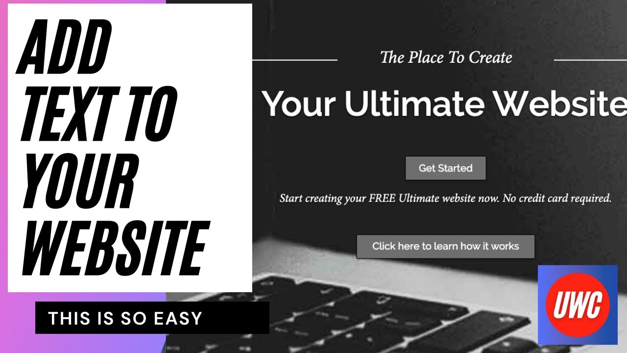 Add Text to your Website with Ultimate Website Creator