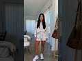 Beige Camo Print Pullover Top and Elastic Waist Casual Short Set