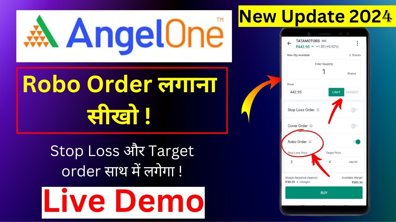ROBO ORDER Latest Update | Angel One Main Robo Order Kaise Lagaye | Robo Order In Angel Broking App