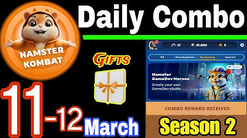 Hamster Kombat GameDev Heroes 🎮| 11-12 March Daily Combo 🧩 Season 2