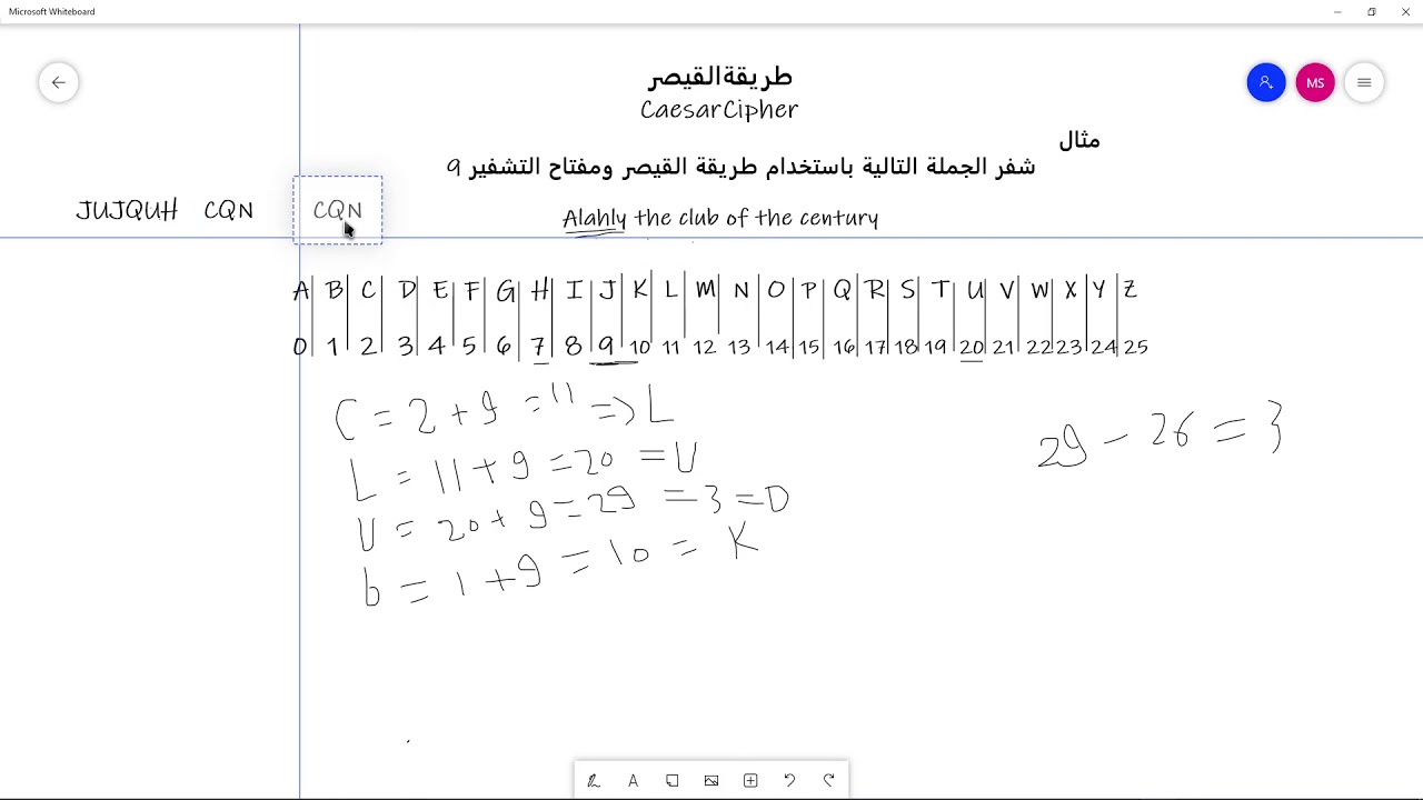 خوارزميات التشفير {خوارزمية القيصر} Caesar Cipher