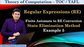 Finite Automata to Regular Expression - State Elimination Method - Example 5 thumbnail