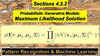 4.2.2 Probabilistic Generative Models - Maximum Likelihood Solution - PRML