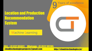 Location and Production Recommendation System  | Cloud Technologies | IEEE Projects Hyderabad
