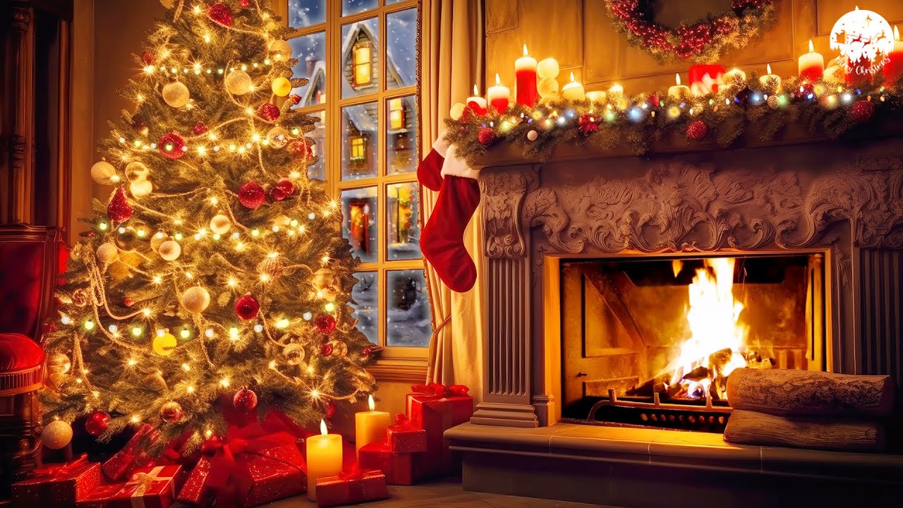 Traditional Instrumental Christmas Songs Playlist with A Warm Fireplace ...