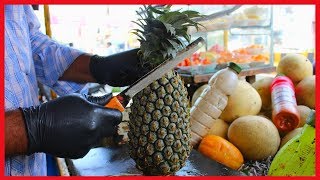 FRUIT NINJA of PINEAPPLE | Amazing Pineapple Fruits Cutting Skills | Indian Street Food In 2018