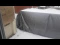 MY MOTORHOME, COVERED WITH TARP, AFTER SNOWFALL.