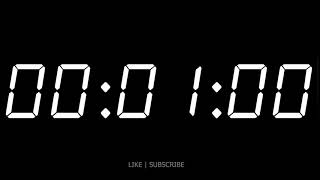 1 MINUTE - TIMER WITH CLOCK SOUND AND FIRE ALARM - COUNTDOWN