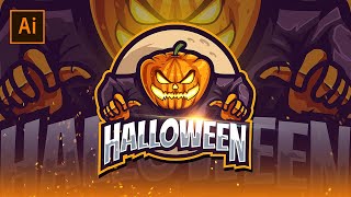 esport logo HALLOWEEN - speed art using adobe illustrator