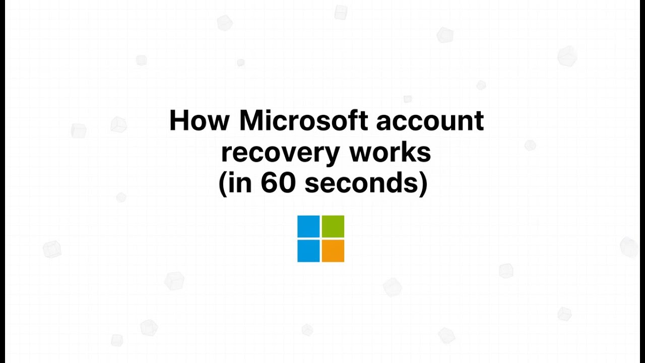 How Microsoft account recovery works (in 60 seconds) - YouTube