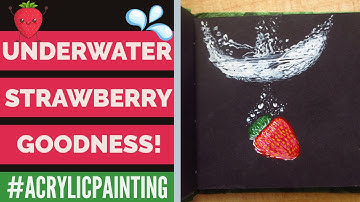 Fruit Acrylic Painting Tutorial | Easy Strawberry Acrylic Painting For Beginners | Daily Challenge#4