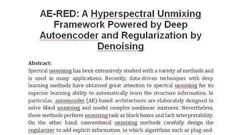 AE RED A Hyperspectral Unmixing Framework Powered by Deep Autoencoder and Regularization by Denoisin