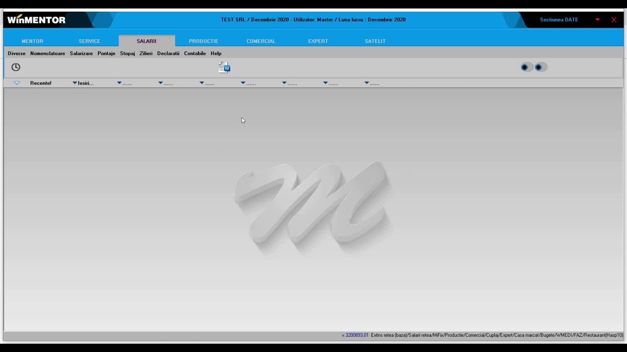 Mod de lucru adeverinte Salarii WinMENTOR