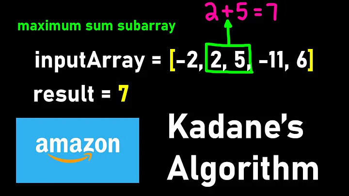 Kadane's Algorithm - Maximum Sum Subarray (Amazon Coding Interview Question)