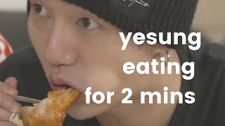 yesung eating good for 2 mins straight #trynottobustanut challenge