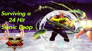 SFV AE: Laura Vs Guile (Stuck in a 24 Hit Sonic Loop Combo)