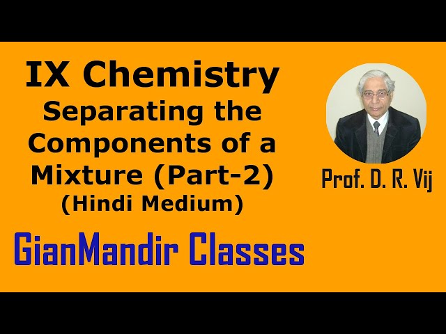 IX Chemistry | Separating the Components of a Mixture (Part-2) Hindi Medium by Ruchi Ma'am