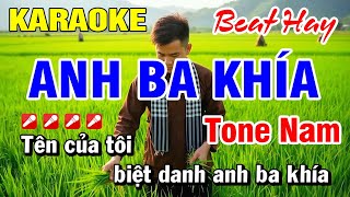 Karaoke Anh Ba Khía [ Beat Hay ] Nhạc Sống Tone Nam Cha Cha | Hoài Phong Organ