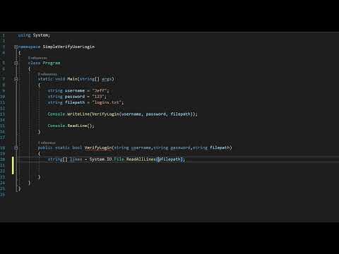 Simple Verify User Login C# (Works With Unity)