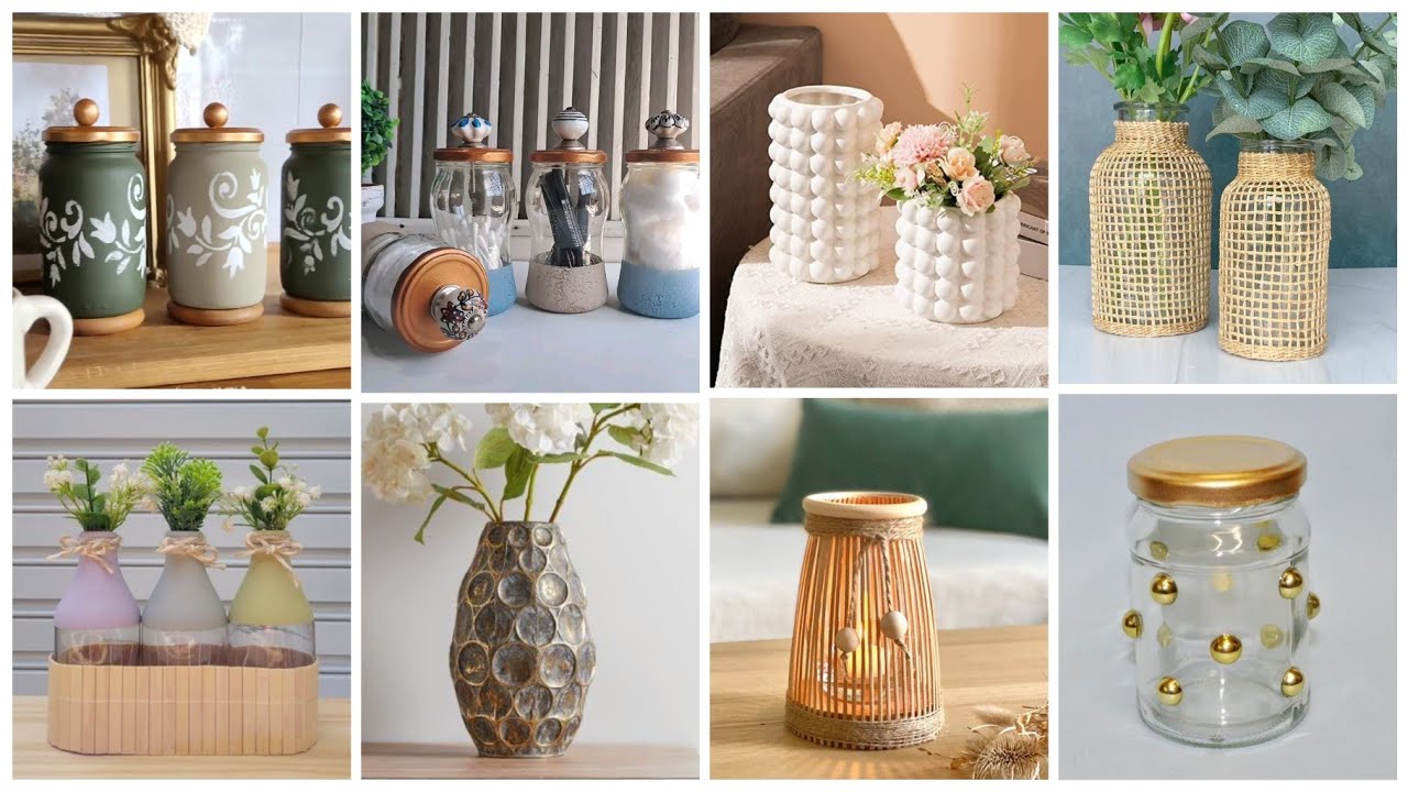 أفكار 💡 عندك برطمانات اصنعي اجمل منظمات وديكورات لبيتك بأقل تكلفة اصنعيها بنفسك #diy #craft #ideas #