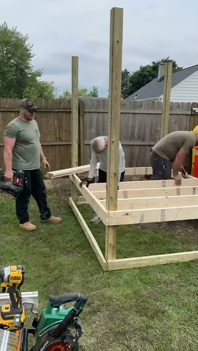 Framing up the chicken coop… stay tuned.  This is gonna be great! #chickens #diy #build #shorts