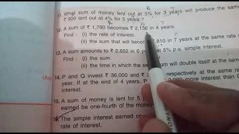 Q12 ch-10 Simple interest class VII Maths by love with mathematics