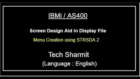 Menu Creation Using Screen Design Aid | rpgle programming tutorial | Display File |