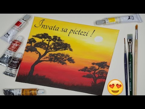 vlogger go viral hack apk 2019 🌞Easy Silhouette Painting Idea | Summer Sunset over Landscape with Trees