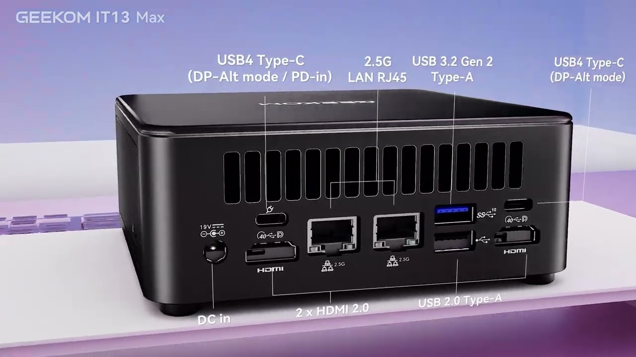 GEEKOM Mini PC IT13 MAX Intel Core Ultra 9 185H 24GB LPDDR5 500GB