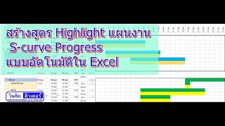 สร้างสูตร Highlight แผนงาน S-curve Progress แบบอัตโนมัติใน Excel By วันชัยติวเตอร์