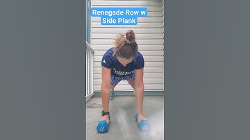Renegade row w side plank. Watch form for tricep kickbacks. #fitness #workout