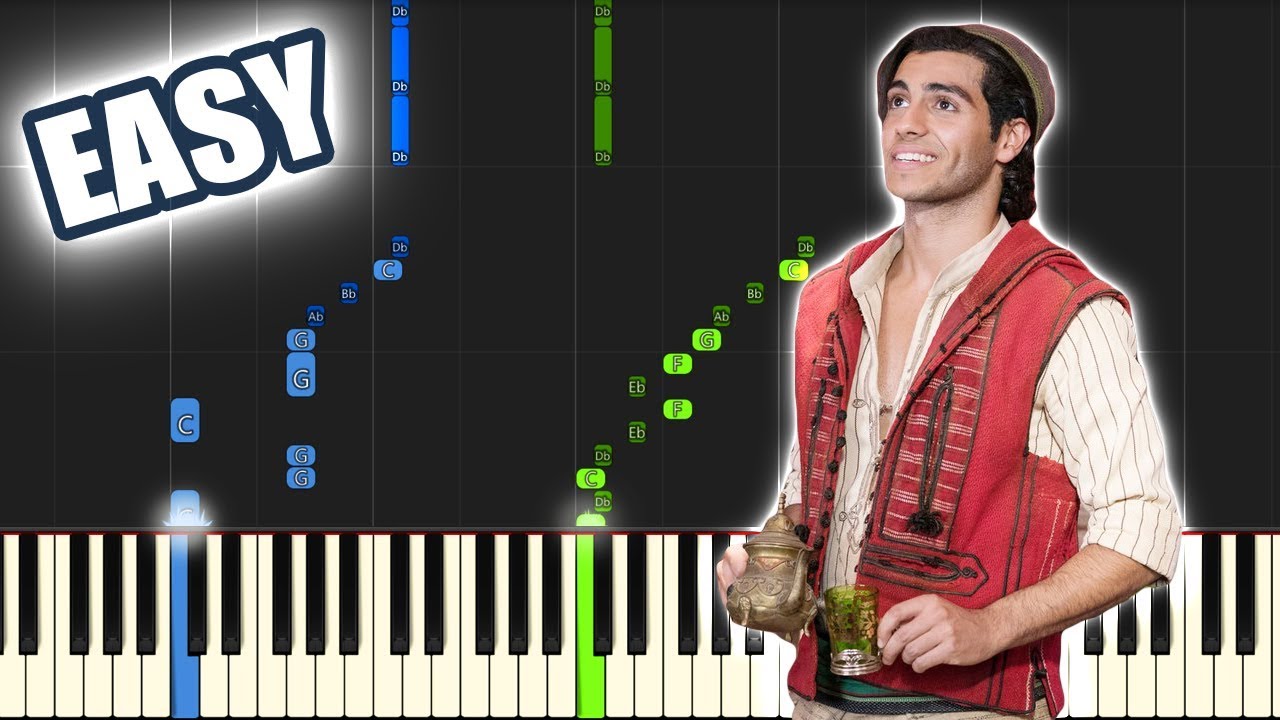 One Jump Ahead Mena Massoud Aladdin 19 Easy Piano Tutorial Sheet Music By Betacustic Youtube