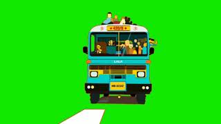 animated cartoon indian bus green screen video.