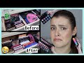 EYESHADOW PALETTE DECLUTTER! Swatches, Collection, Organisation | Makeup with Meg
