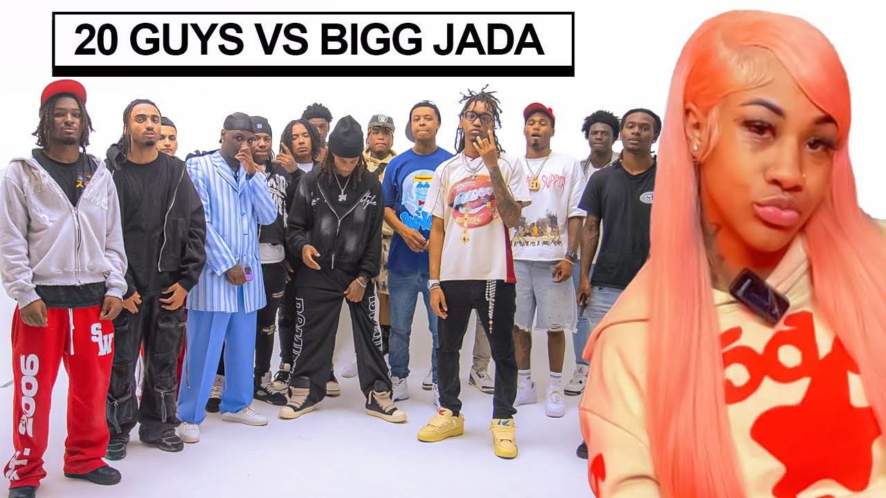 20 GUYS VS 1 RAPPER: BIGG JADAA - YouTube