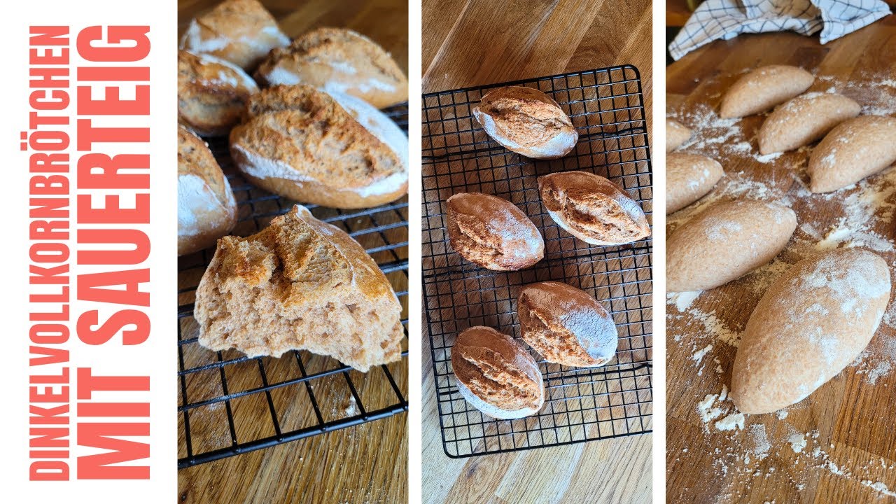 Fluffige Dinkelvollkornbrötchen mit Sauerteig | KRÜMELIG - YouTube Fluffige Dinkelvollkornbrötchen mit Sauerteig | KRÜMELIG - YouTube