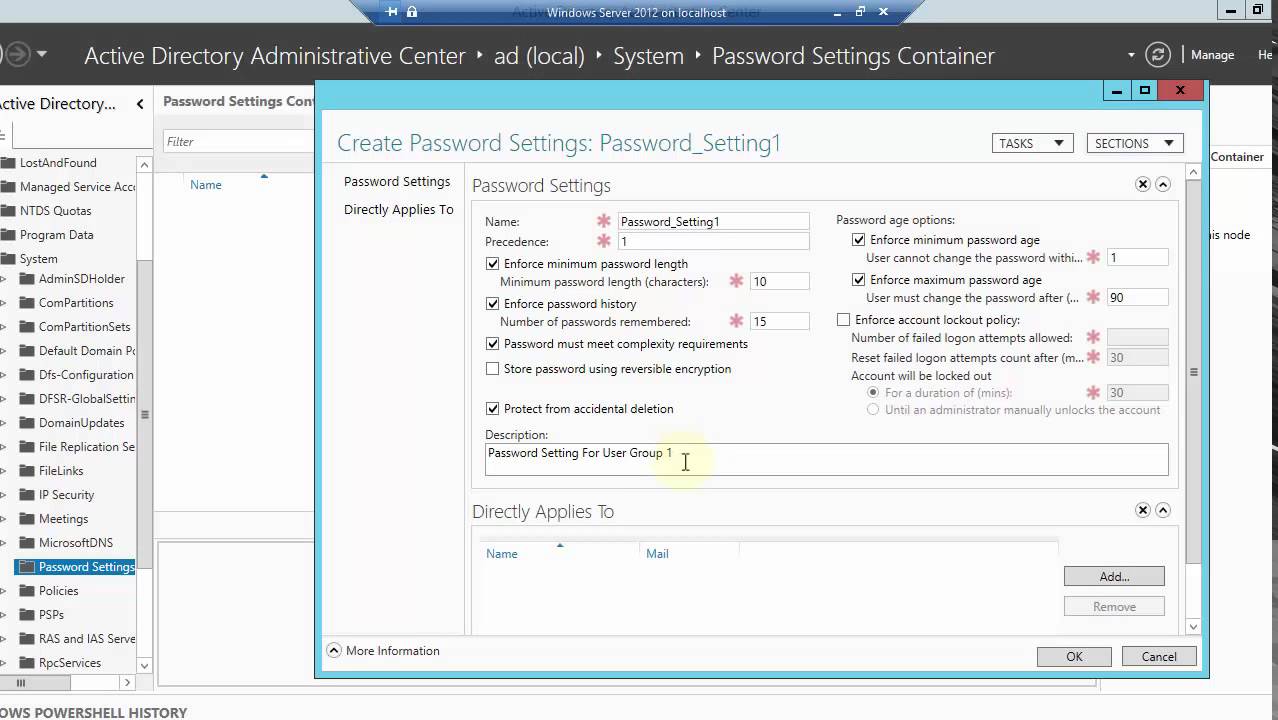 Creating Fine Grained Password Policies In Server 2012 YouTube